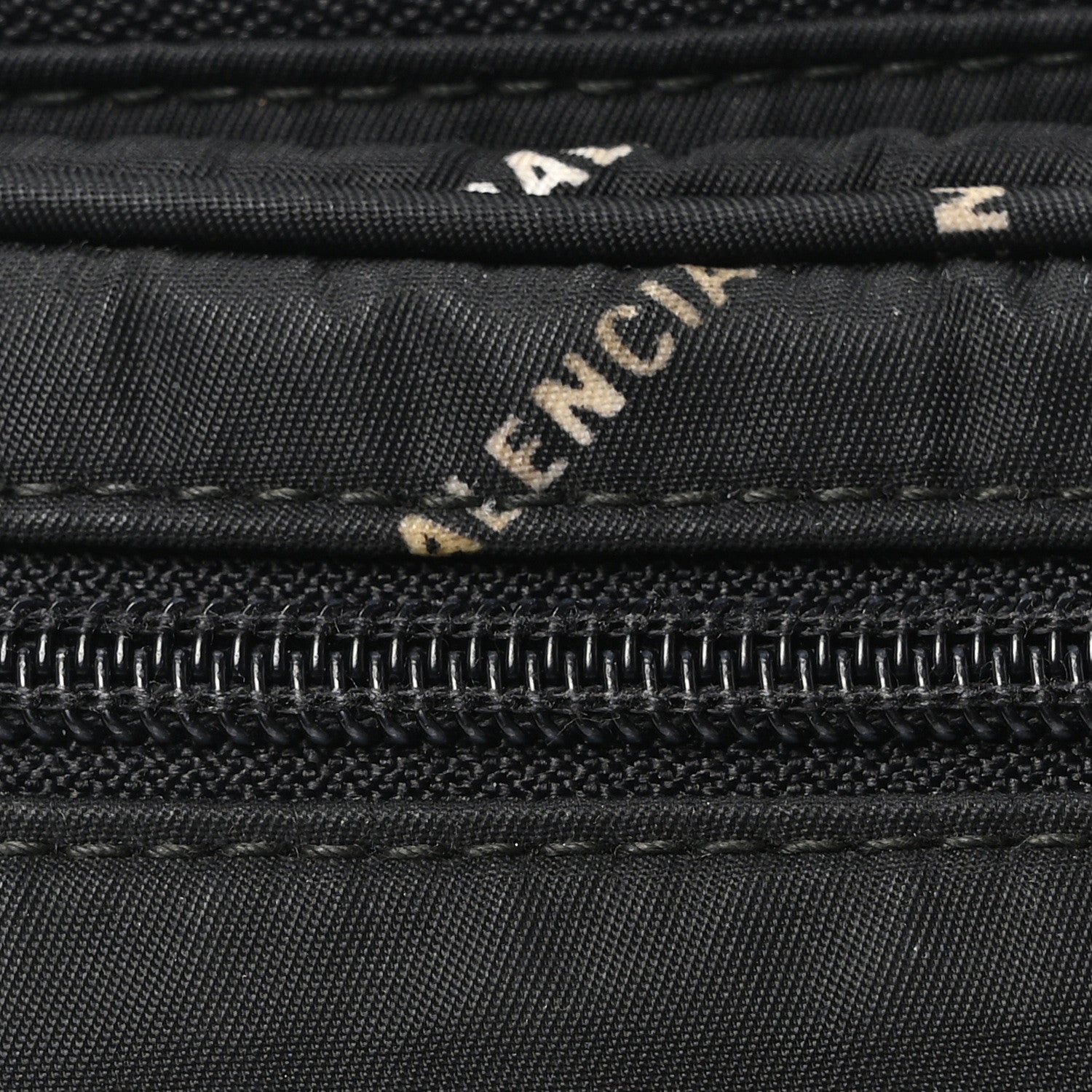 Balenciaga Twill Nylon Allover Logo Explorer Beltpack Black White 9 of 11