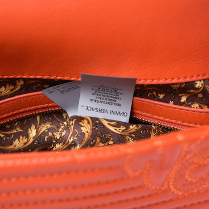 Versace Barocco Quilted Nappa Altea Vanitas Satchel Orange 6 of 9