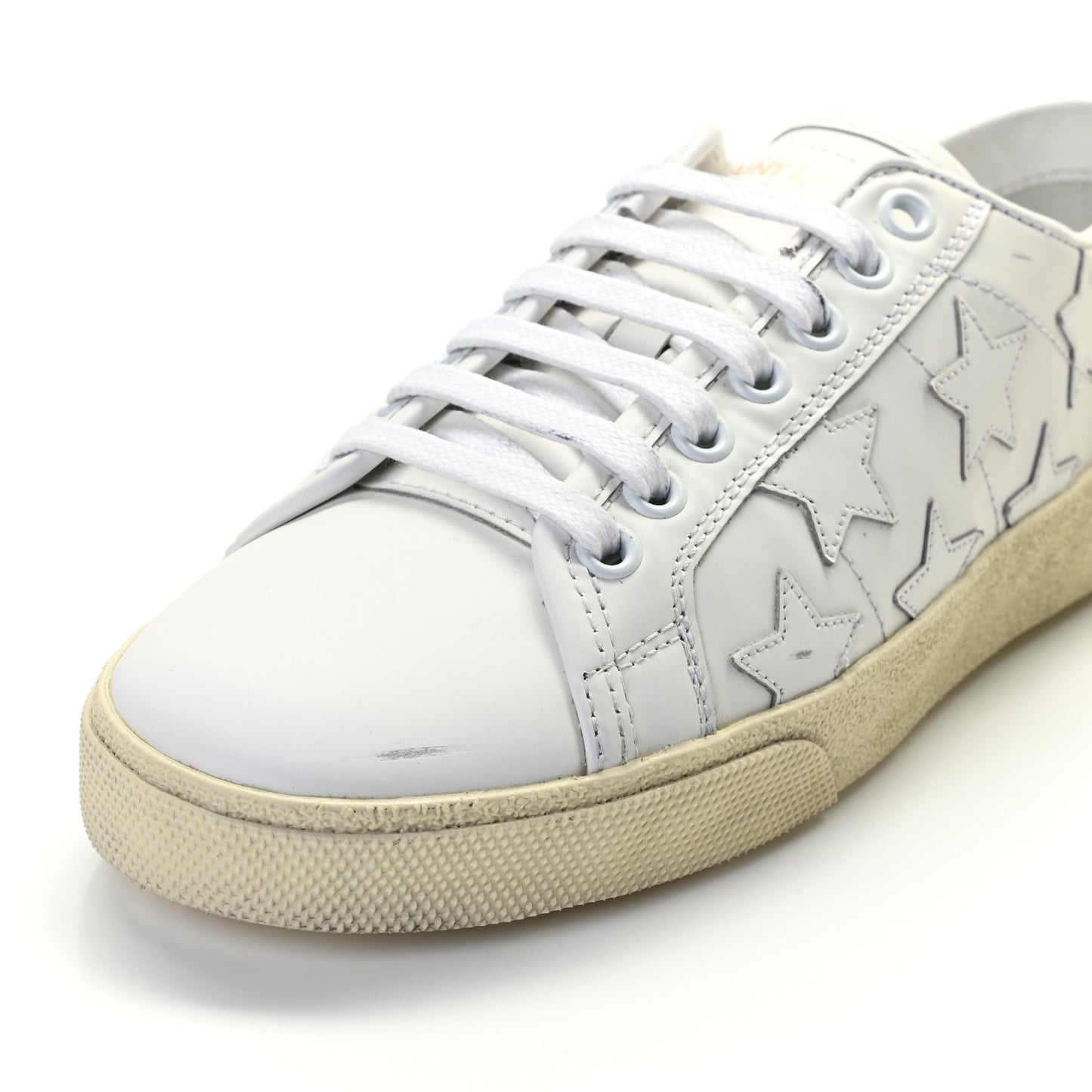 Calfskin Star Court Sneakers 36.5 White