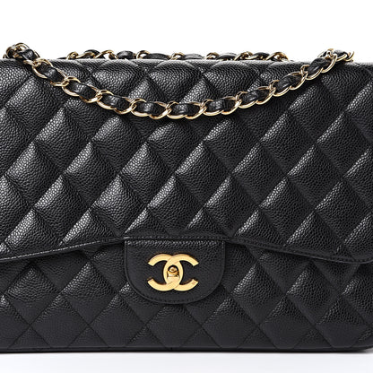 Chanel Caviar Quilted Jumbo Single Flap Black 7 of 13