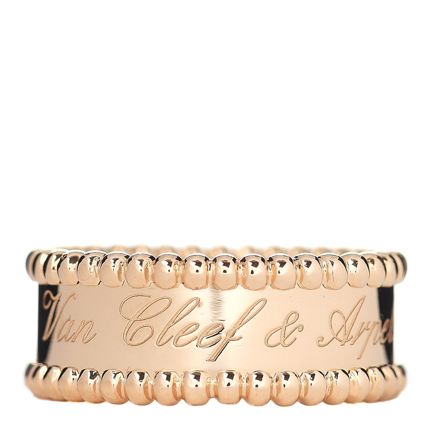 Van Cleef & Arpels 18K Yellow Gold Perlee Signature Ring 52 6 1 of 5
