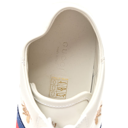 Gucci Calfskin Bee Star Embroidered Sylvie Web Ace Sneakers 37.5 White 9 of 11