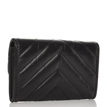Chanel Aged Calfskin Chevron Reissue Card Holder Wallet So Black 3 of 8