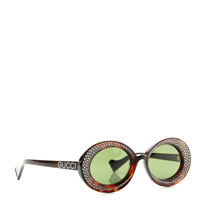 Gucci Acetate Crystal Round Sunglasses GG0618S Tortoiseshell 3 of 7