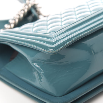 Chanel Patent Calfskin Quilted Medium Plexiglass Boy Flap Turquoise 12 of 15