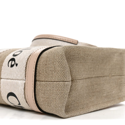Chloe Linen Calfskin Mini Woody Ribbon Tote Cement Pink 9 of 9