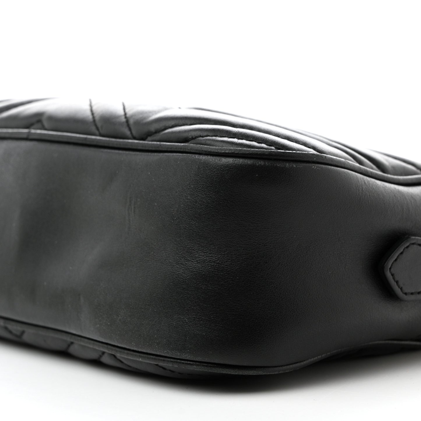 Calfskin Matelasse Small GG Marmont Chain Shoulder Bag Black