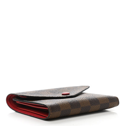 Louis Vuitton Damier Ebene Victorine Wallet Red 4 of 7