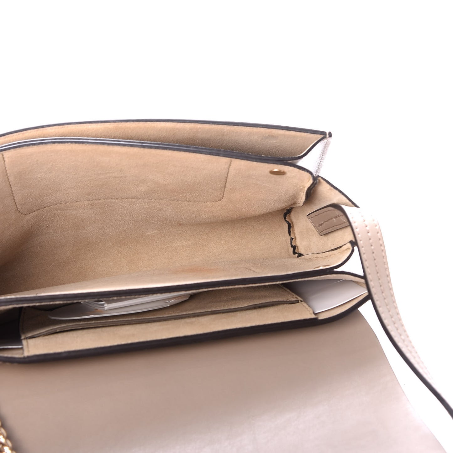 Suede Calfskin Small Faye Shoulder Bag Motty Grey