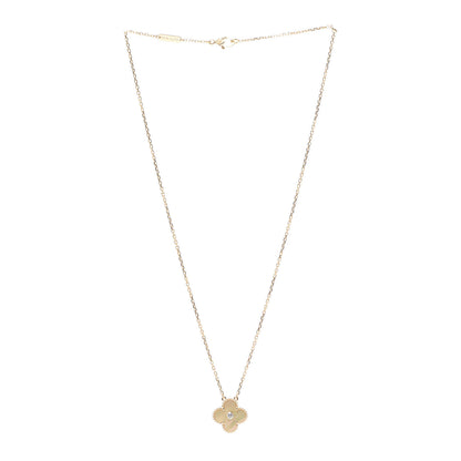 Van Cleef & Arpels 18K Yellow Gold Diamond Yellow Mother of Pearl Vintage Alhambra Pendant Necklace 3 of 7