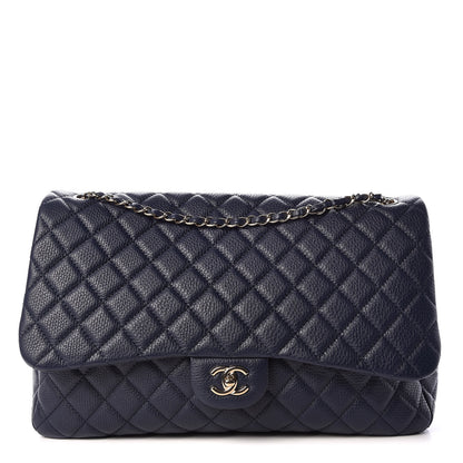 Chanel Calfskin Quilted Small XXL Travel Flap Bag Navy 1 of 9