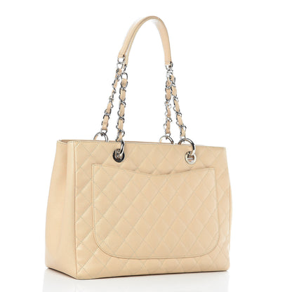Chanel Caviar Quilted Grand Shopping Tote GST Beige Clair 3 of 23