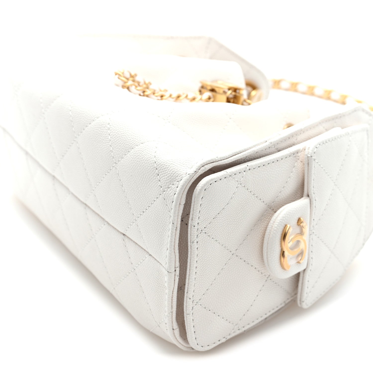 Chanel Caviar Quilted Mini Chanel 25 Handbag White 10 of 10