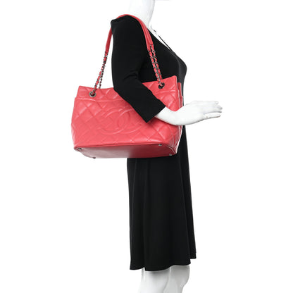Chanel Caviar Quilted Timeless CC Soft Tote Pink 2 of 14