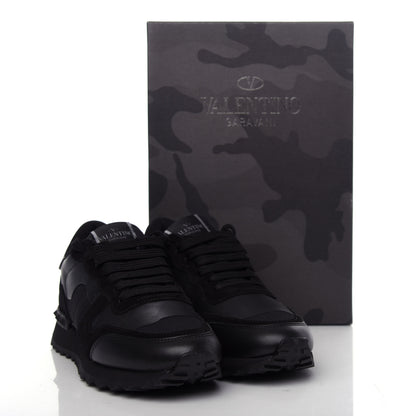 Valentino Garavani Nappa Suede Camouflage Womens Rockrunner Sneakers 38.5 Black 11 of 11
