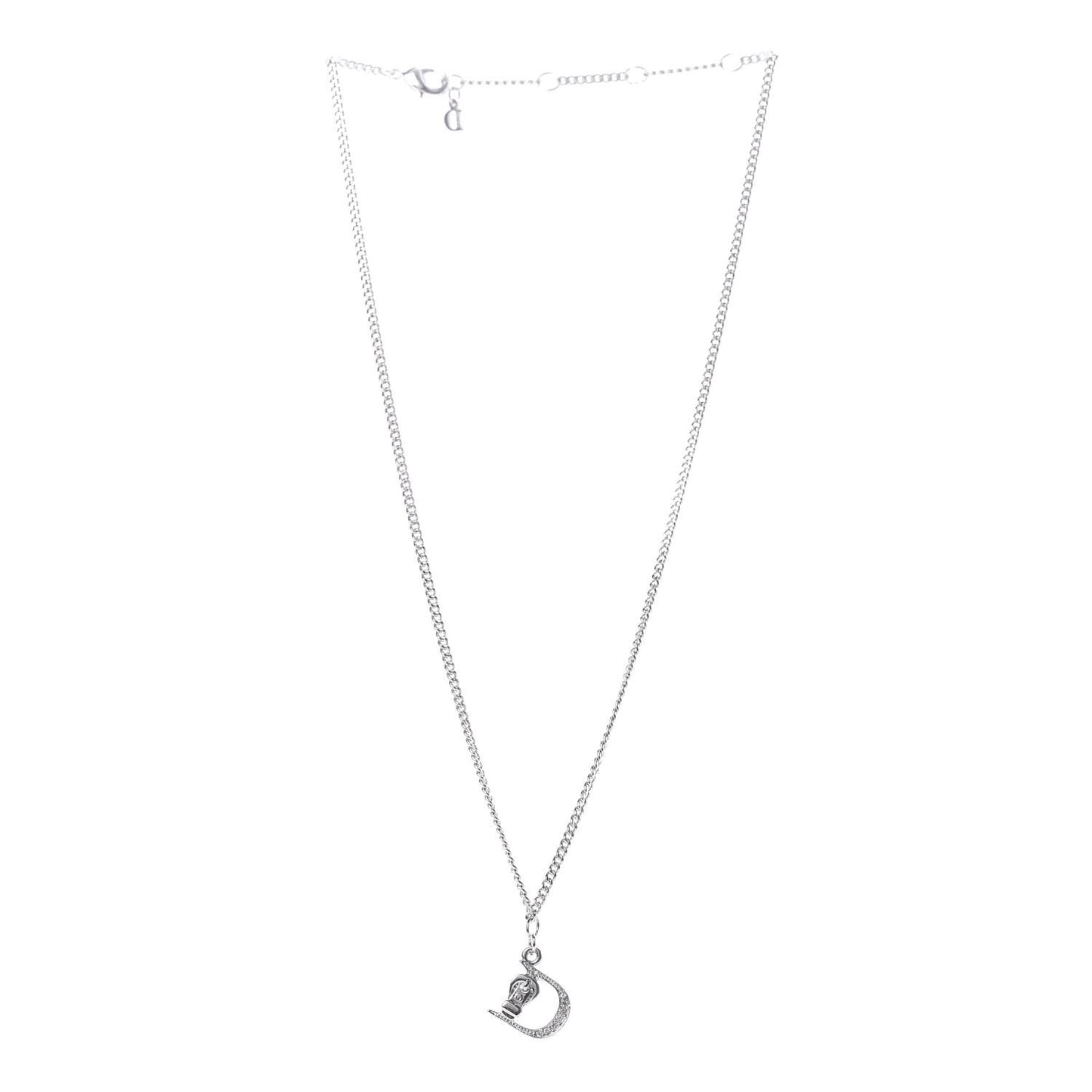 Crystal Buckle Necklace Silver