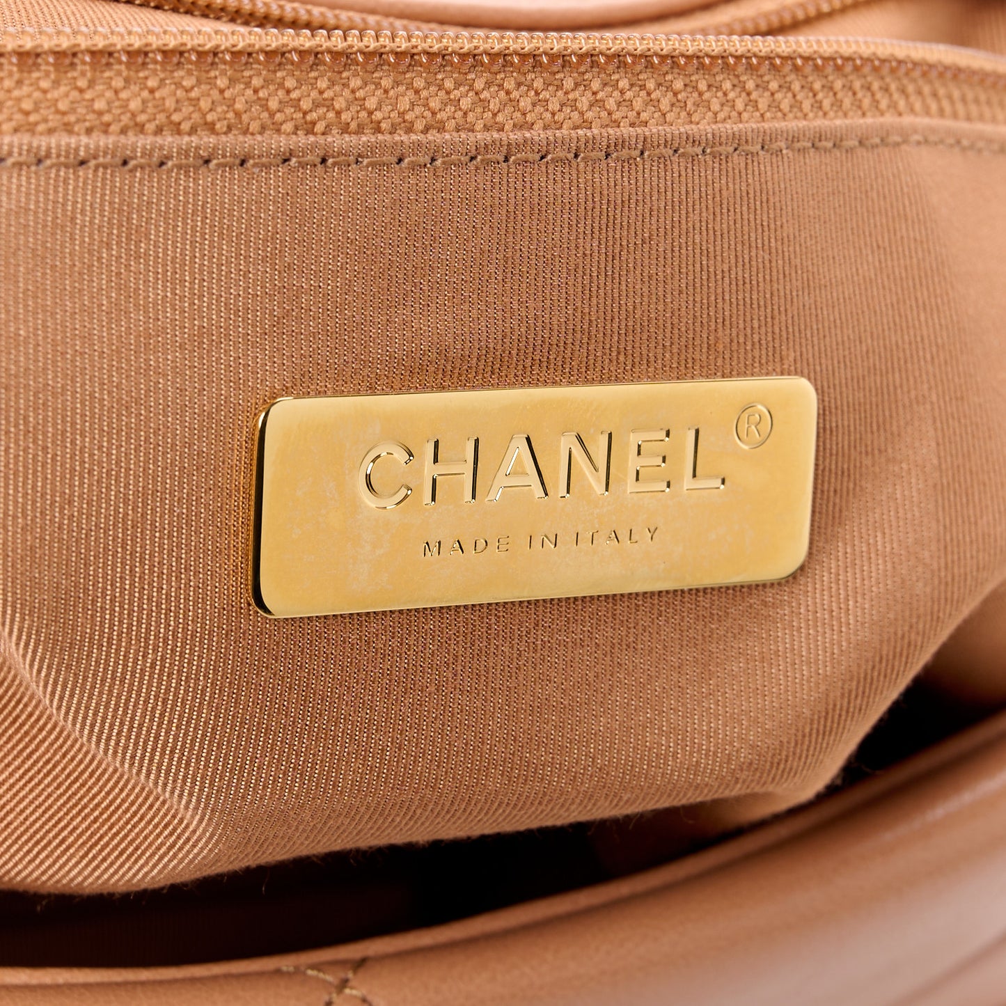 Lambskin Quilted Large Chanel 19 Flap Brown