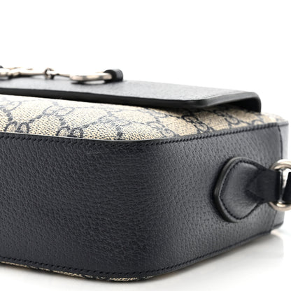 Gucci GG Supreme Monogram Small Horsebit 1955 Shoulder Bag Beige Blue 10 of 10
