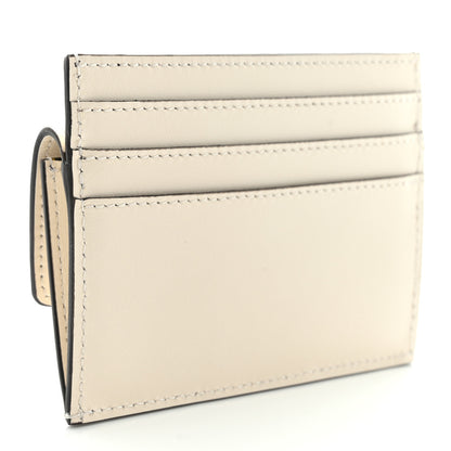 Fendi Vitello King Tamponato Logo Embossed Fold Over Card Holder Wallet Poudre 3 of 7