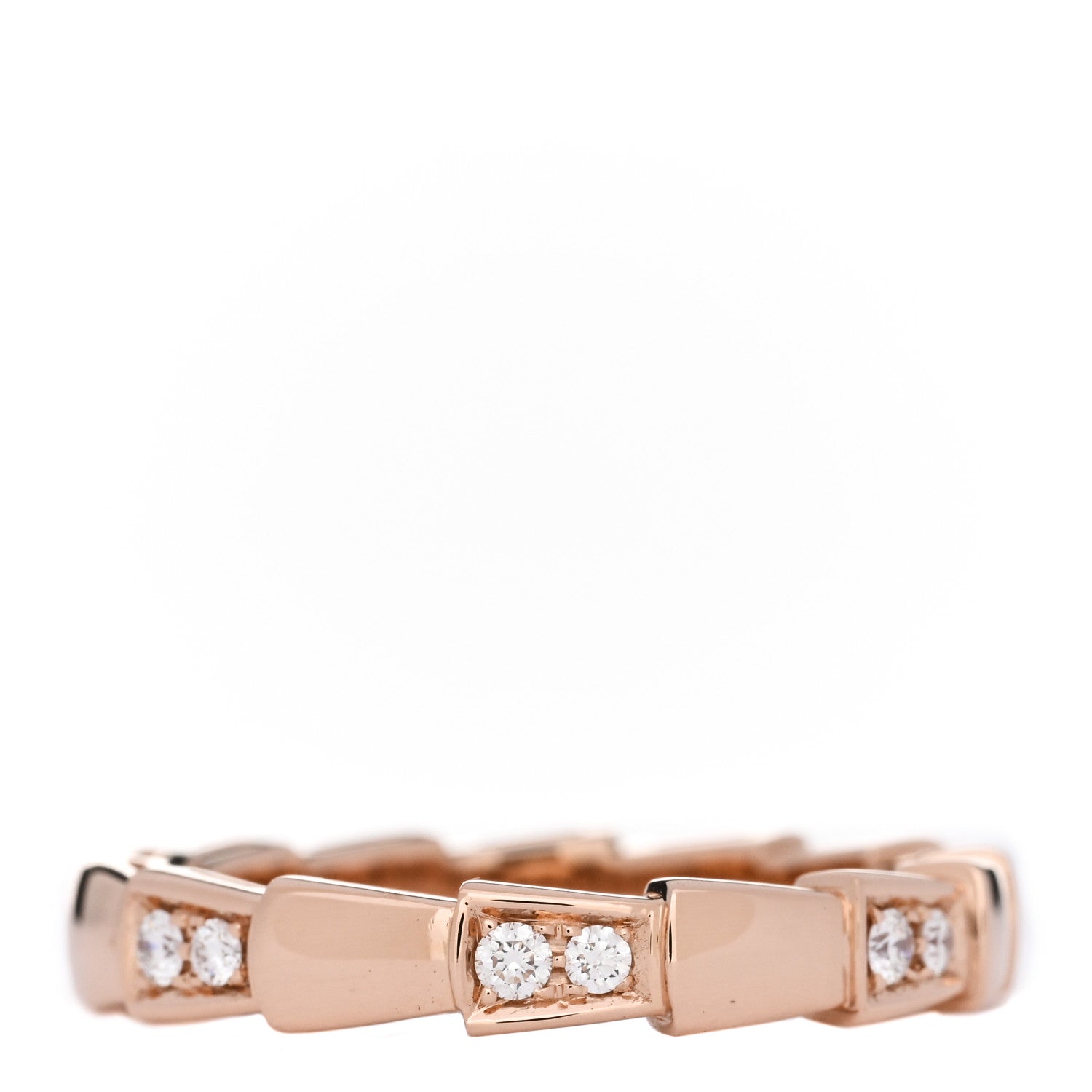Bulgari 18K Rose Gold Diamond Serpenti Viper Ring 54 6.75 3 of 6