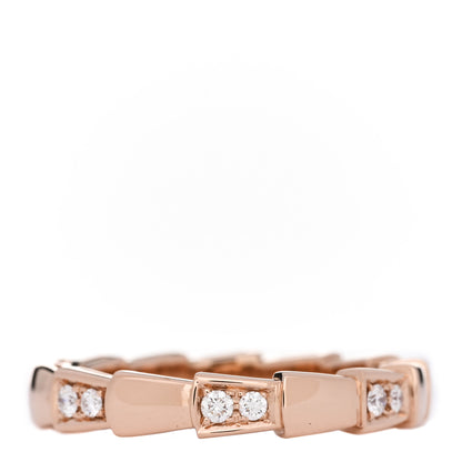 Bulgari 18K Rose Gold Diamond Serpenti Viper Ring 54 6.75 3 of 6