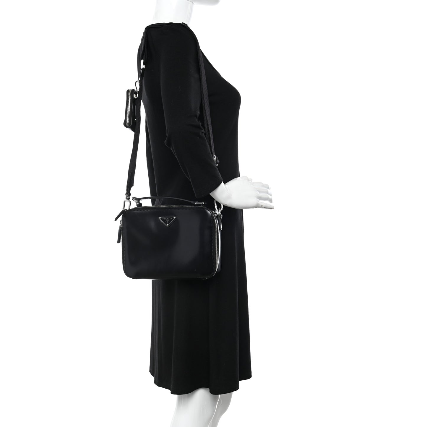 Spazzolato Medium Brique Crossbody Bag Black