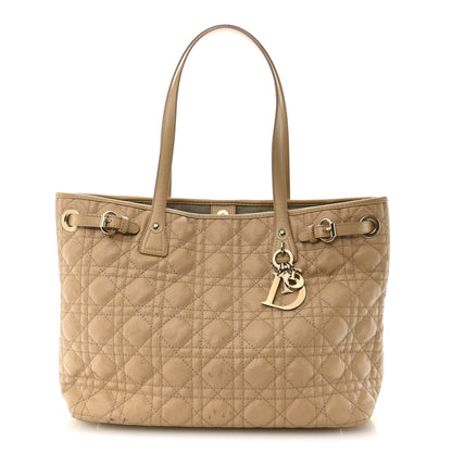 Christian Dior Coated Canvas Cannage Small Panarea Tote Beige 1 of 14