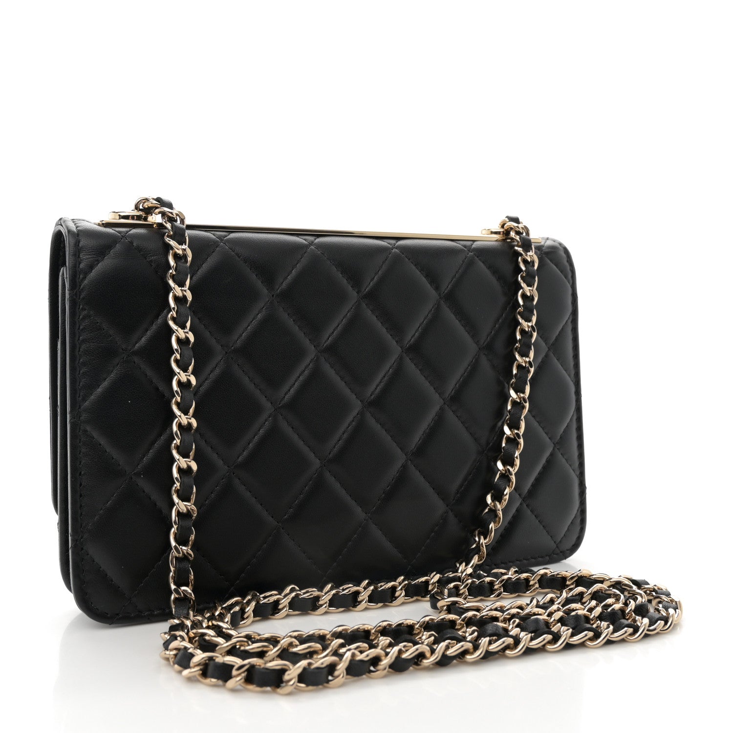 Chanel Lambskin Quilted Trendy CC Wallet On Chain WOC Black 3 of 11