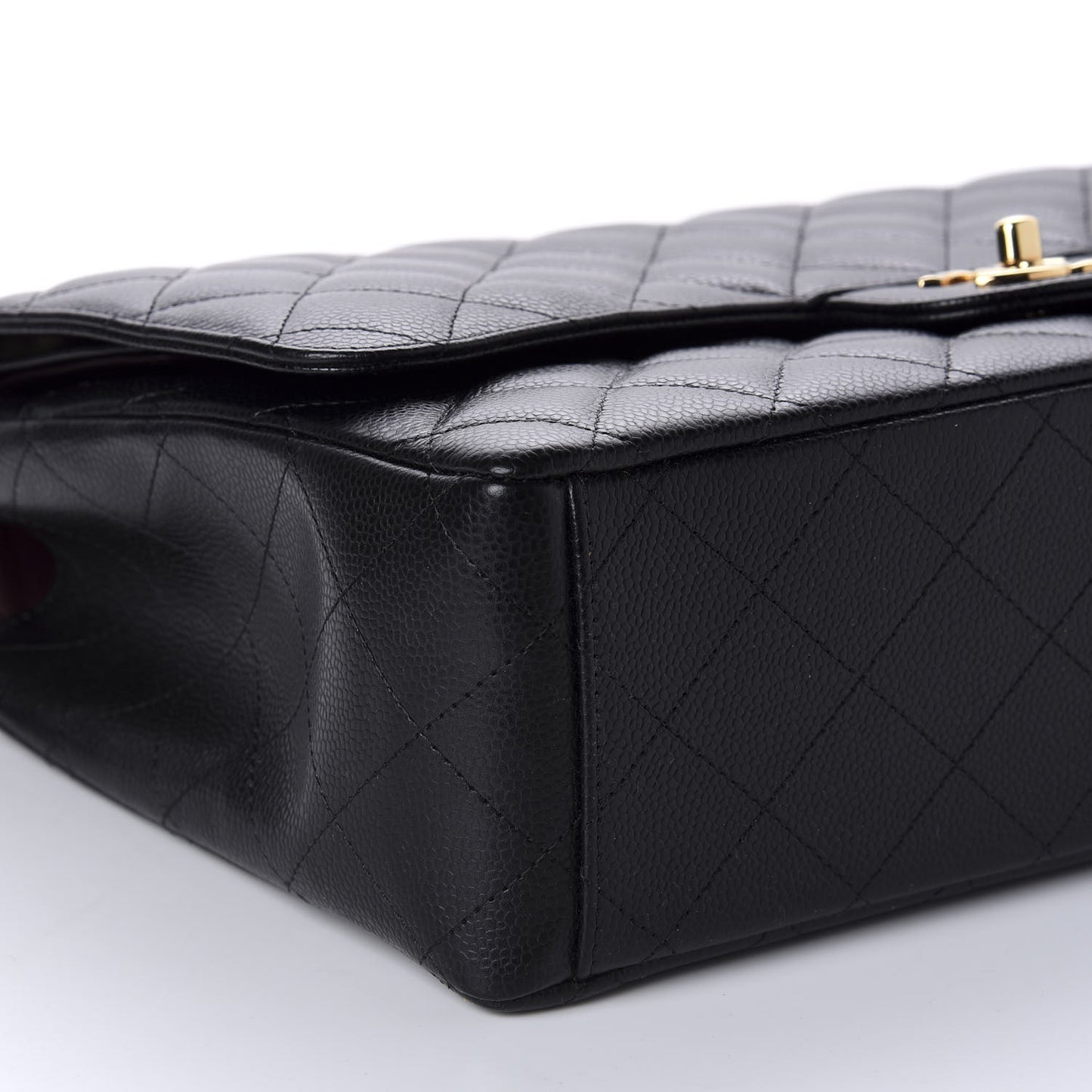 Caviar Quilted Maxi Double Flap Black