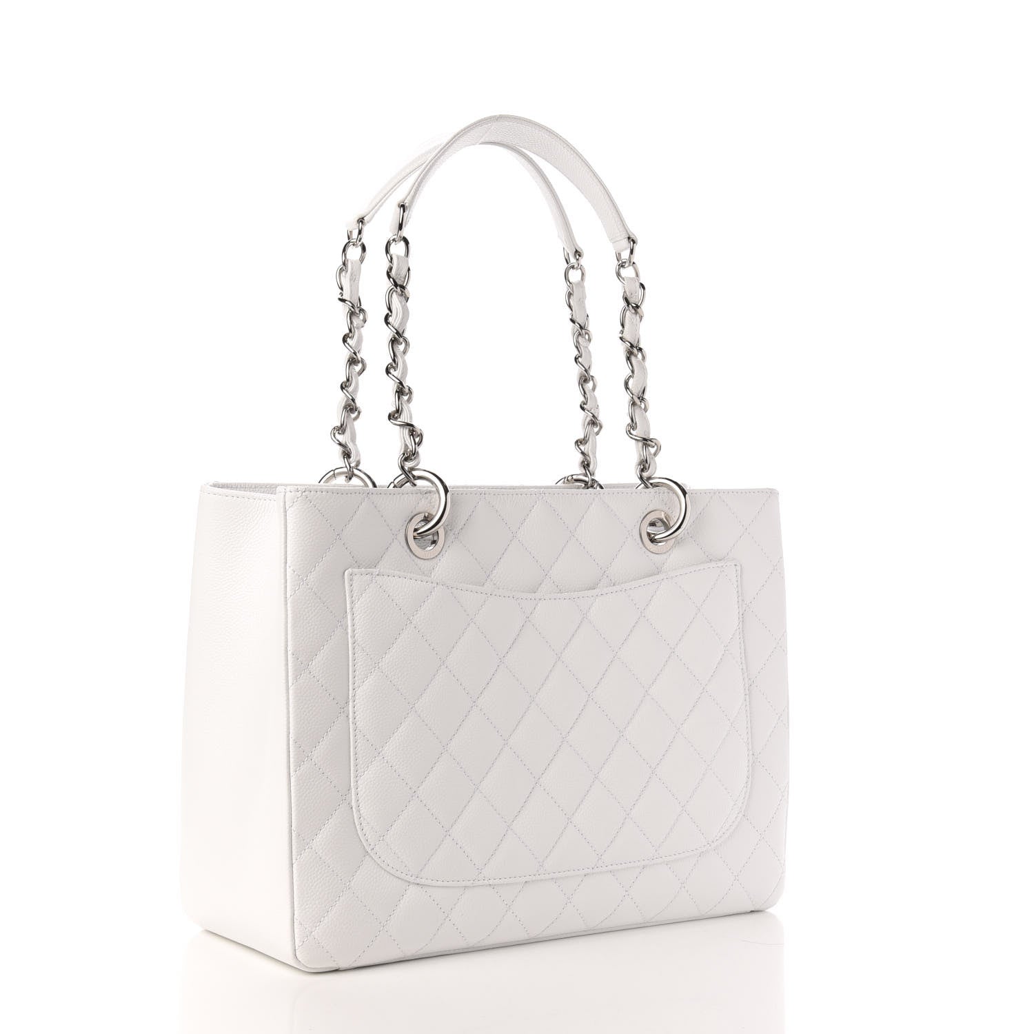 Chanel Caviar Quilted Grand Shopping Tote GST White 3 of 11