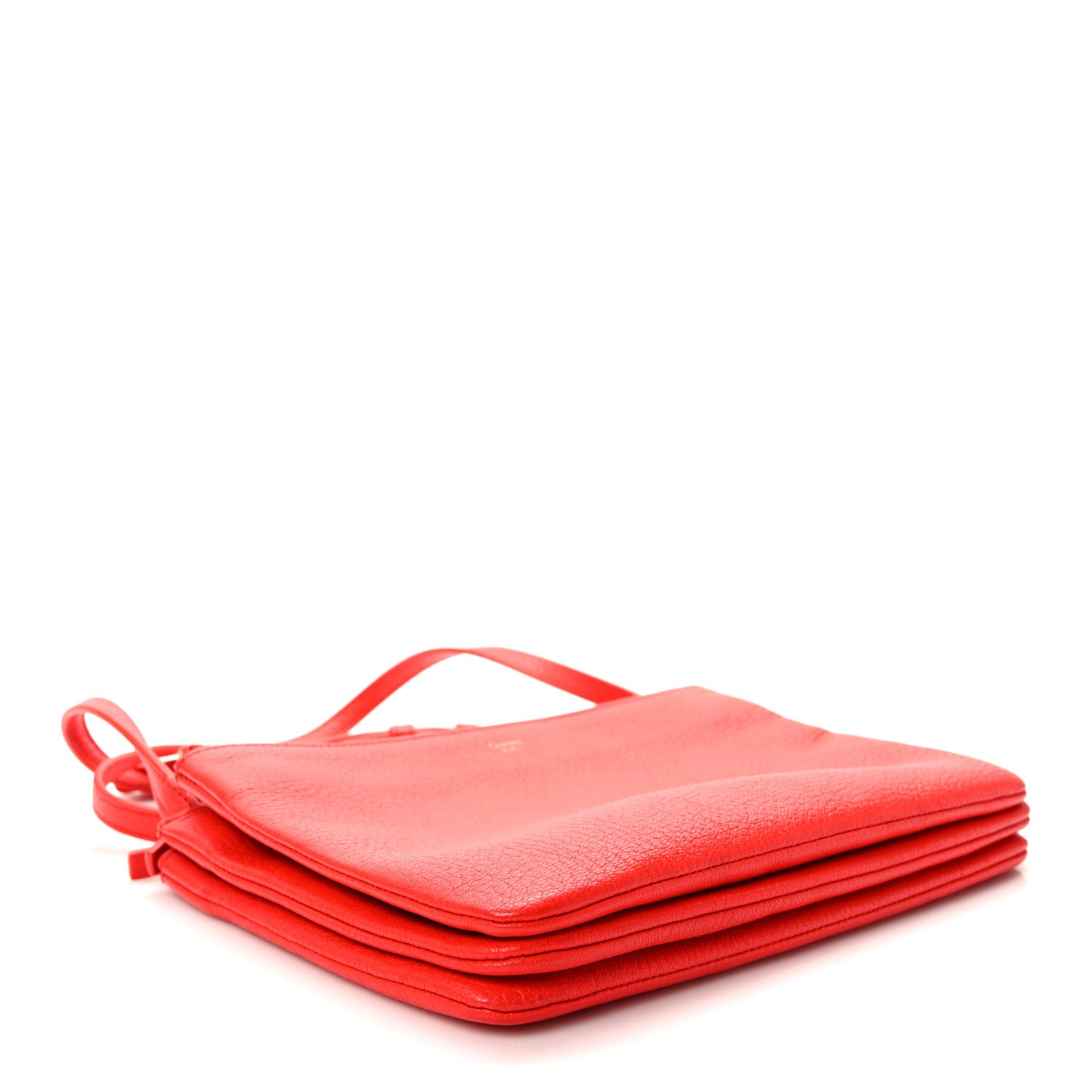 Goatskin Small Trio Crossbody Bag Alizarin