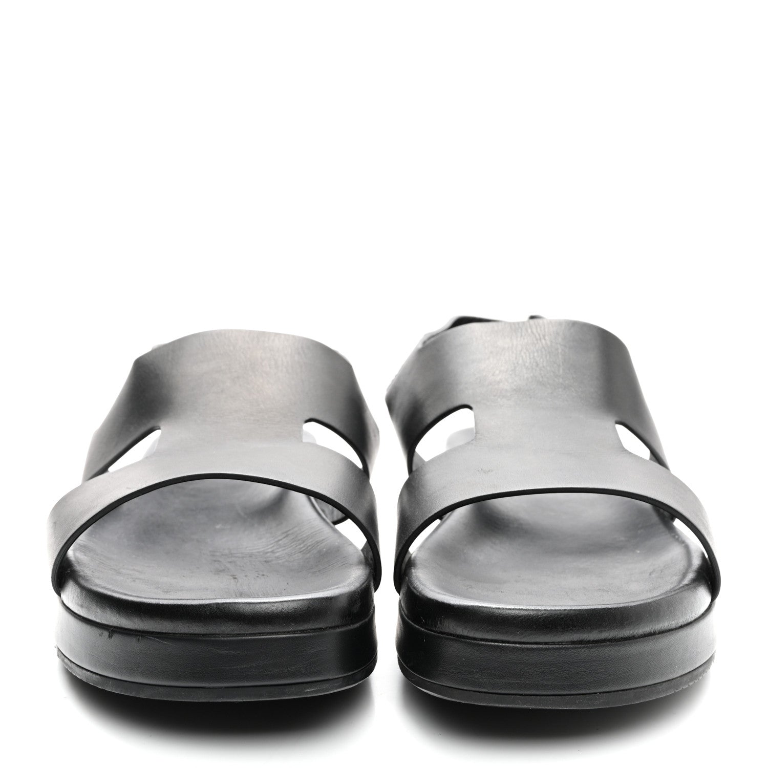 Hermes Calfskin Mens Takara Sandals 43 Black 2 of 15