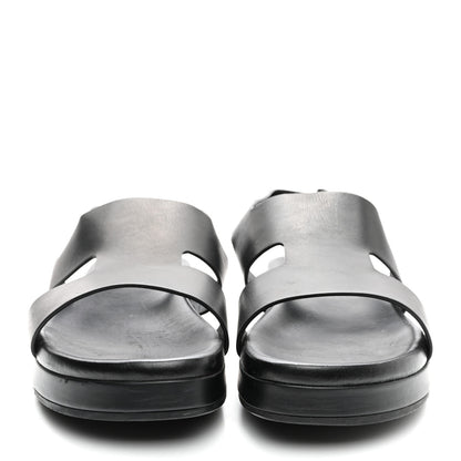 Hermes Calfskin Mens Takara Sandals 43 Black 2 of 15
