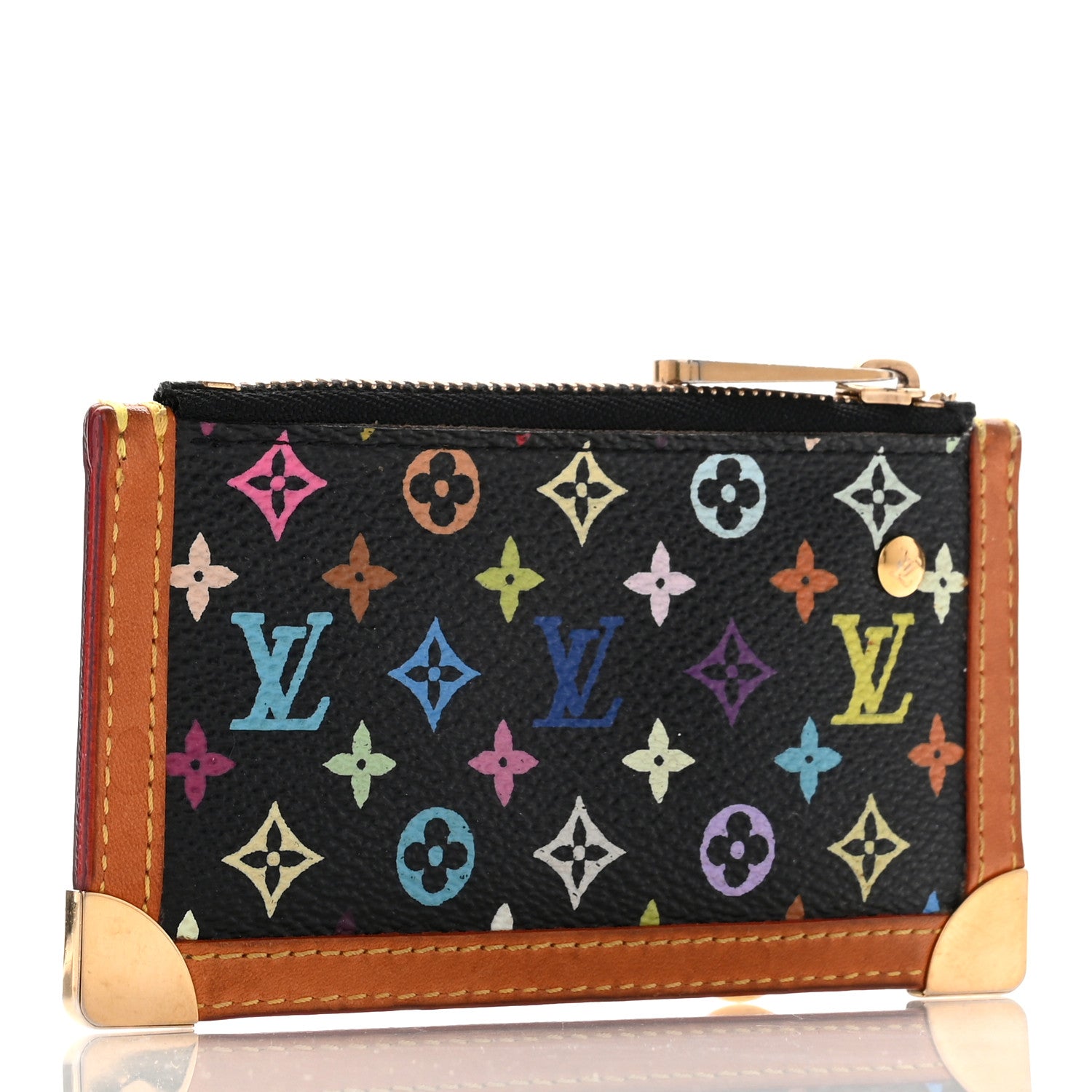 Louis Vuitton Monogram Multicolor Key Pouch Black 3 of 10