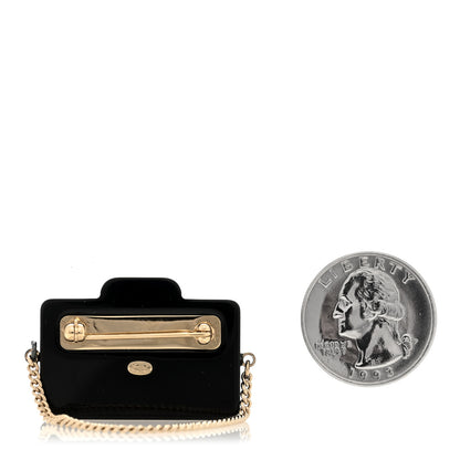Chanel Resin Camera CC Brooch Gold Black 2 of 4