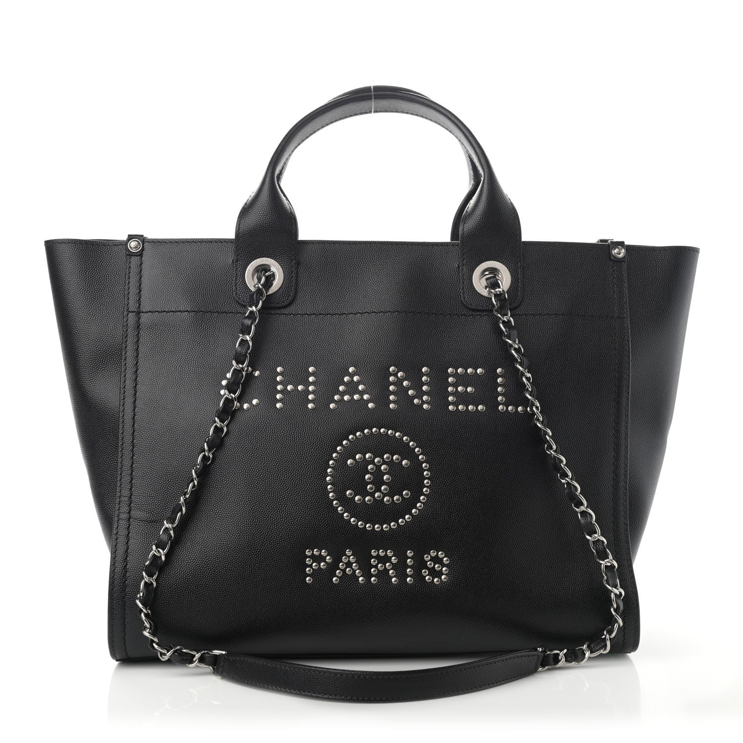 Chanel Caviar Small Studded Deauville Tote Black 1 of 11