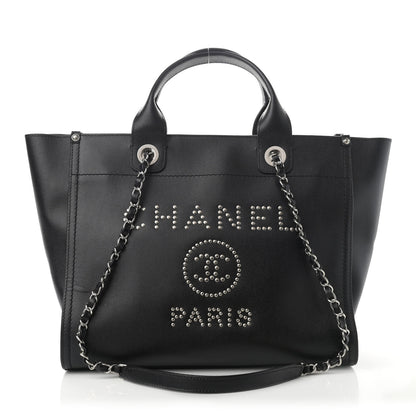 Chanel Caviar Small Studded Deauville Tote Black 1 of 11
