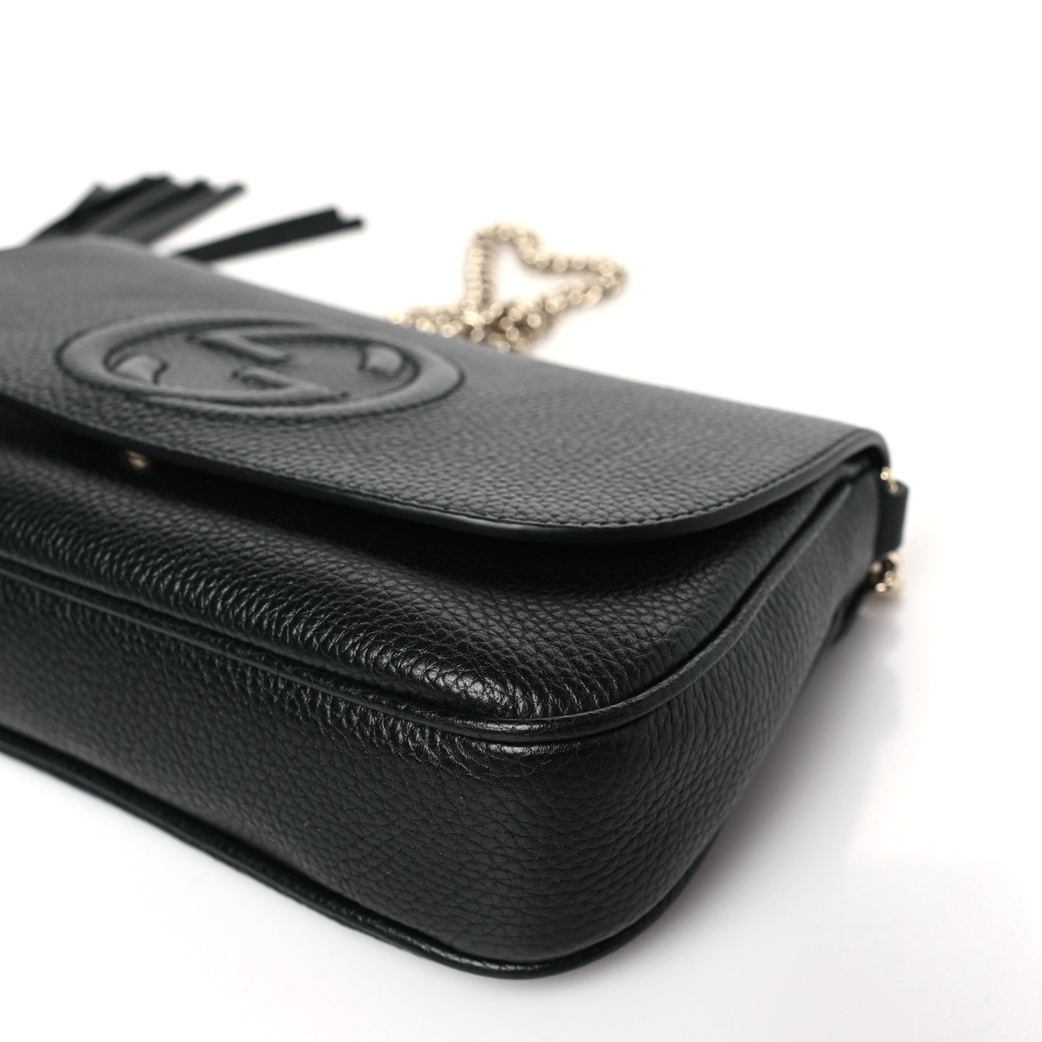 Gucci Pebbled Calfskin Medium Soho Flap Crossbody Black 9 of 9