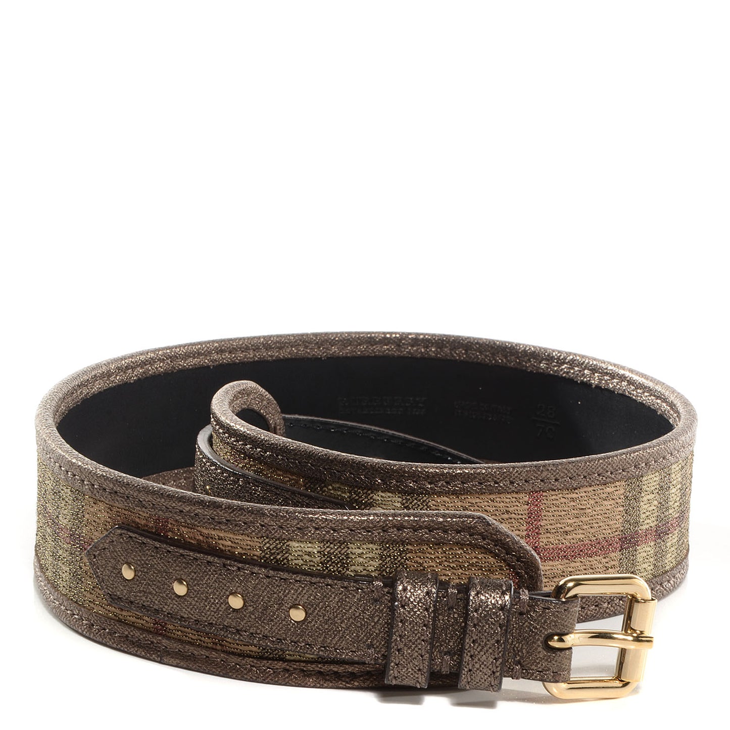 Haymarket Check Belt Metallic 28 70
