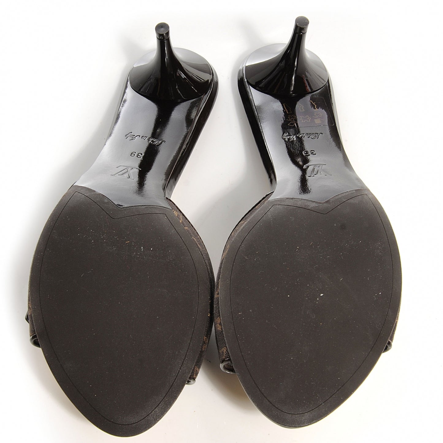 Mini Lin Monogram Buckle Heels 39 Ebene Black