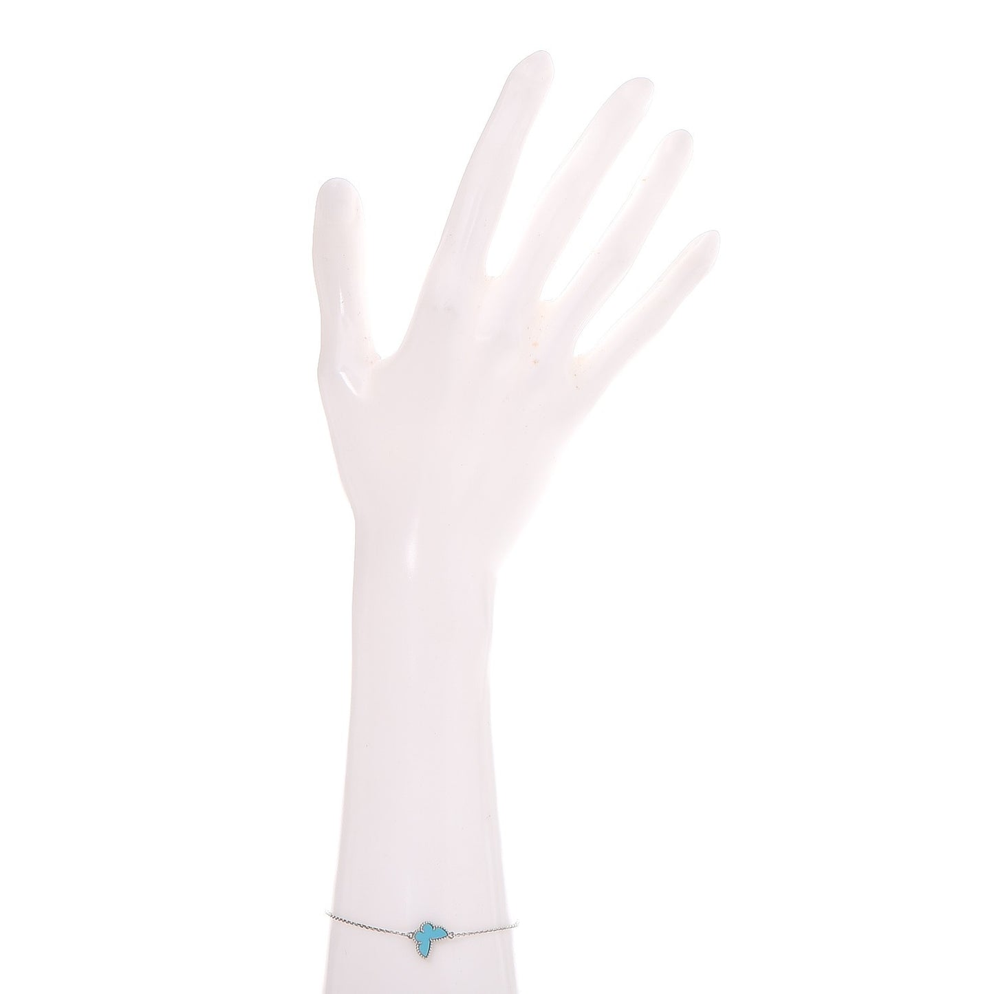 18K White Gold Turquoise Sweet Alhambra Butterfly Bracelet
