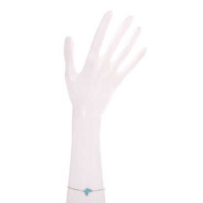Van Cleef & Arpels 18K White Gold Turquoise Sweet Alhambra Butterfly Bracelet 7 of 12