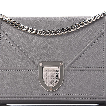 Christian Dior Grained Calfskin Diorama Croisiere Chain Wallet Gris 10 of 10