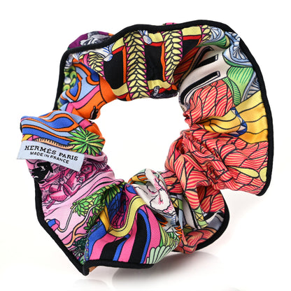 Hermes Silk Patchwork Claudia Scrunchie Multicolore 2 of 4