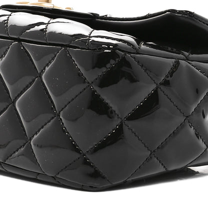 Chanel Patent Enamel Quilted Small Coco Hearts Square Flap Black 10 of 10