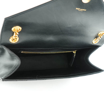 Saint Laurent Smooth Calfskin Matelasse Large Classic Monogram Satchel Black 5 of 8
