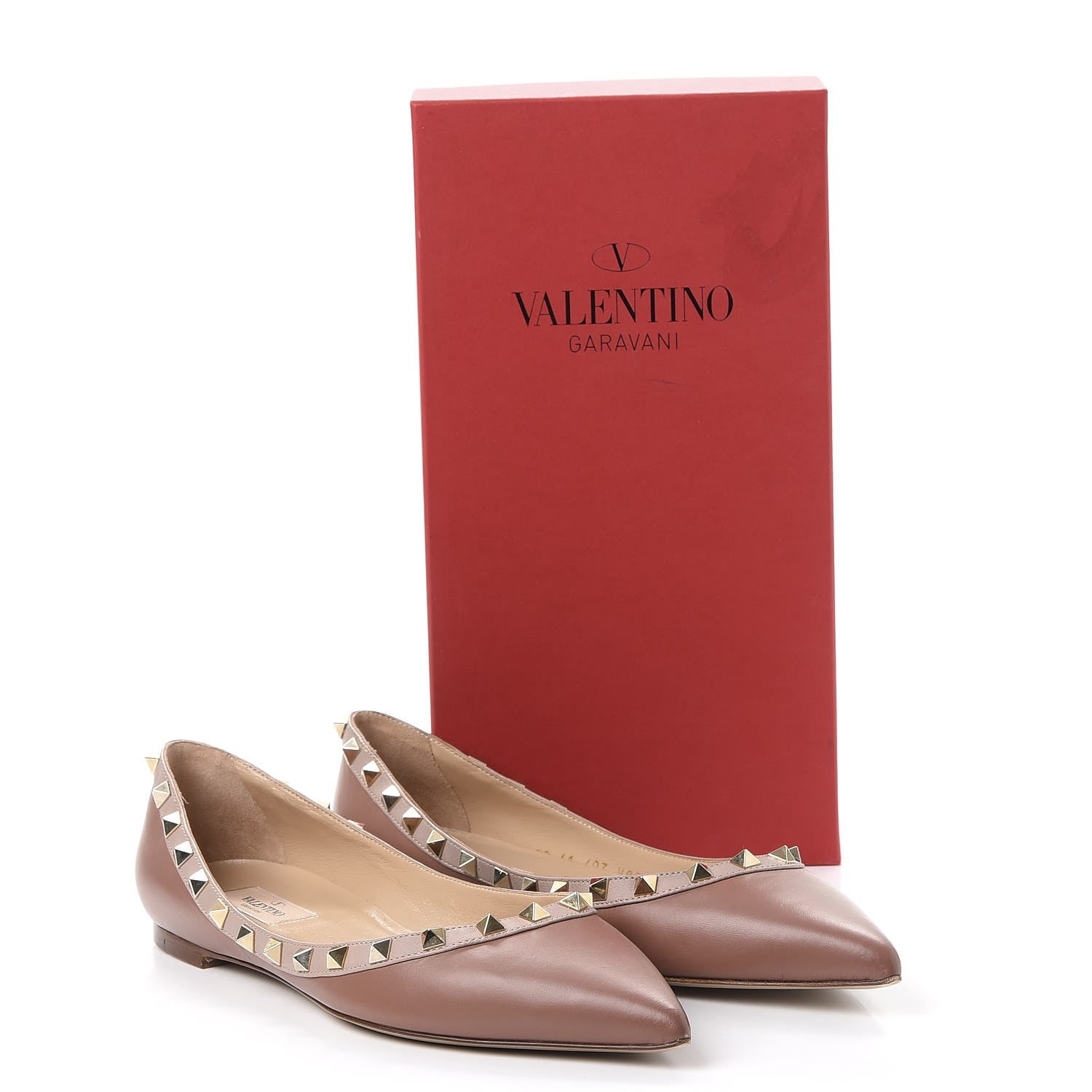 Valentino Garavani Nappa Rockstud Ballerina Flats 40 Poudre 13 of 13