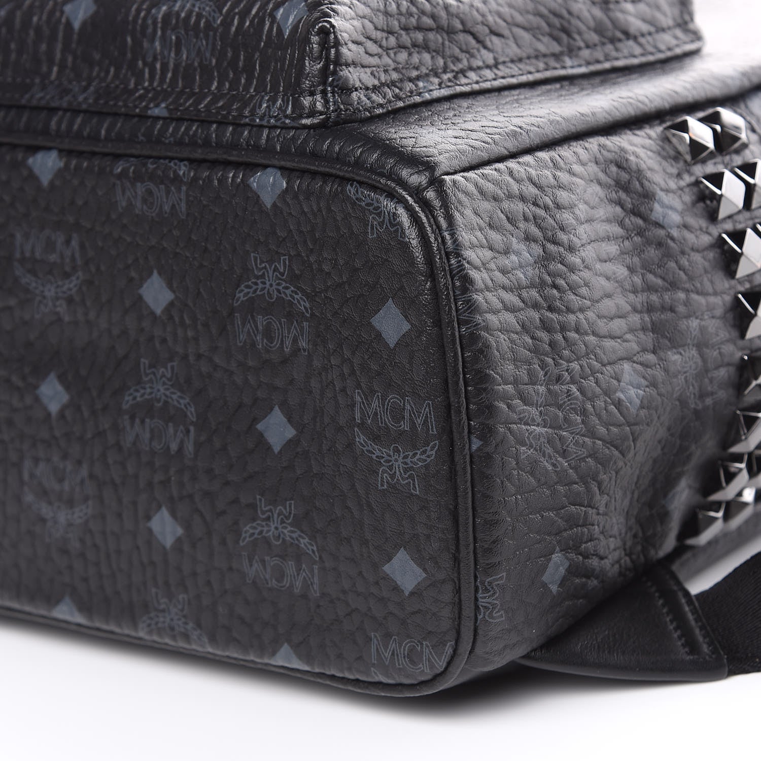 MCM Visetos Small Side Stud Stark Backpack Black 7 of 11