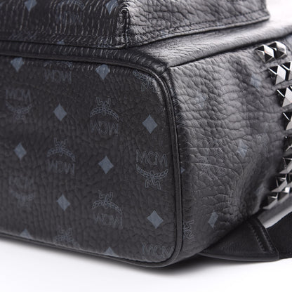 MCM Visetos Small Side Stud Stark Backpack Black 7 of 11