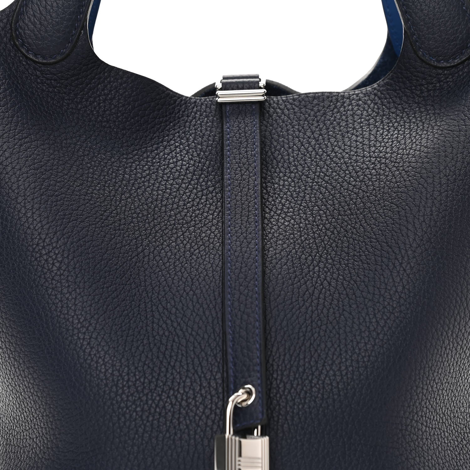 Hermes Taurillon Clemence Swift Eclat Picotin Lock 22 MM Bleu Nuit Bleu Electrique 8 of 12